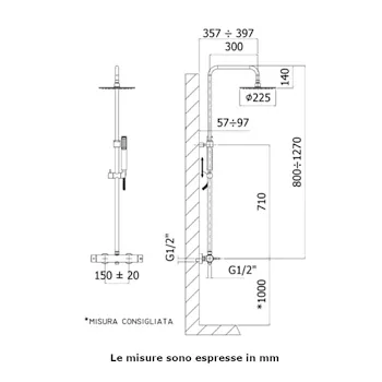 New Star Mini Master colonna doccia regolabile con doccetta codice prod: ZCOL599CR product photo Foto1 L2