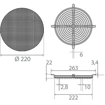 Kit n.1 protezione anti insetti applicabile solo su griglie esterne fisse DN 160 mm codice prod: GB0755II product photo Default L2