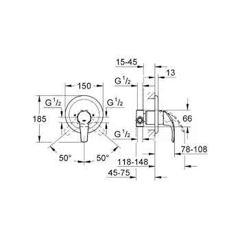 Eurosmart 33556001 rubinetto doccia outlet cromato codice prod: 33556001 product photo Foto1 L2