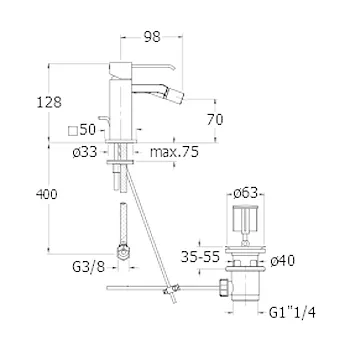 Quadri rubinetto bidet monoleva codice prod: LISQM32151 product photo Foto1 L2