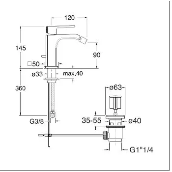 Quadri S rubinetto bidet monoleva codice prod: LISQS32151 product photo Foto1 L2