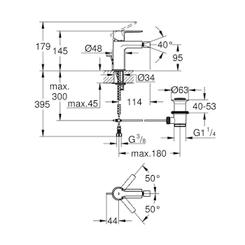 Lineare rubinetto bidet monoleva codice prod: 33848DC1 product photo Foto1 L2