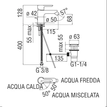 ABC CH3 miscelatore bidet cromato con scarico a risparmio energetico codice prod: ABH87119/1CR product photo Foto1 L2