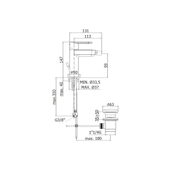 CANDY miscelatore bidet con scarico clic-clac cromato codice prod: CA131KCR product photo Foto1 L2