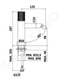 JO JO131 Miscelatore verticale per bidet, senza sistema di scarico Nero opaco codice prod: JO131NO product photo Foto1 L2