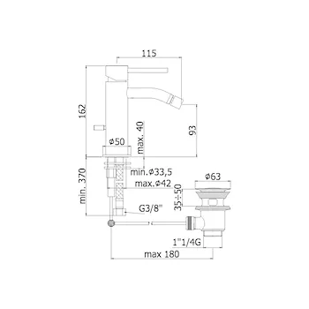 LIGHT miscelatore bidet codice prod: LIG135NO product photo Foto1 L2