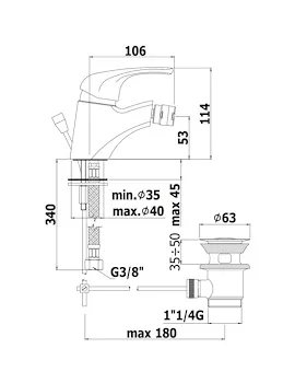 NETTUNO DUE ND135 miscelatore bidet cromato con piletta codice prod: ND135CR product photo Foto1 L2