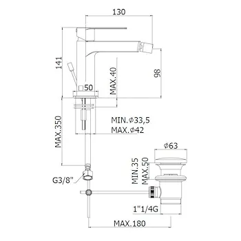 TANGO miscelatore bidet con piletta codice prod: TA135ST product photo Foto1 L2