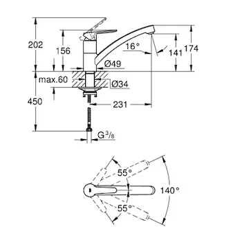 GROHE BAEUCO miscelatore per lavello bocca bassa codice prod: 31680000 product photo Foto2 L2