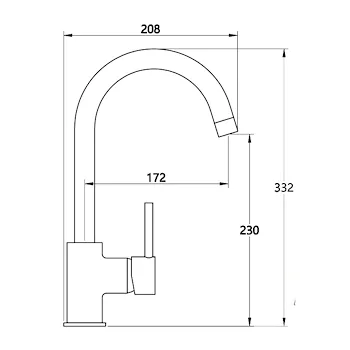Miscelatore monocomando per lavello con canna girevole codice prod: J106000000 product photo Foto1 L2