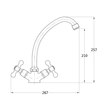Rubinetto monoforo per lavello con doppia maniglia codice prod: EST00000CH product photo Foto1 L2