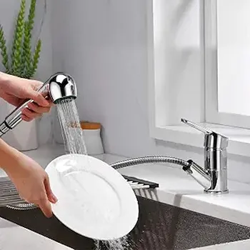 Nettuno rubinetto cucina con doccia estraibile con bocca girevole cromato codice prod: NT183CR product photo Default L2