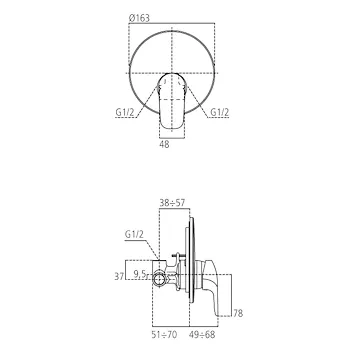 Base miscelatore doccia Base cromato incasso codice prod: A6726AA product photo Foto1 L2
