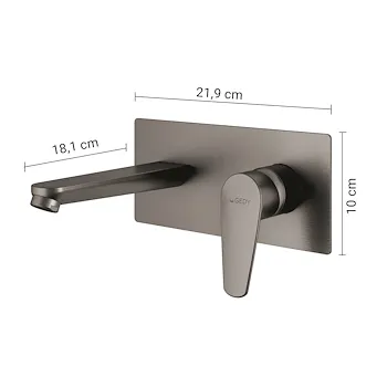 Como miscelatore a parete lavabo grigio lucido codice prod: 0000MXCO0781000 product photo Foto3 L2