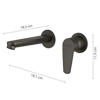 Como miscelatore a parete lavabo nero opaco codice prod: 0000MXCO0714000 product photo Foto1 L2