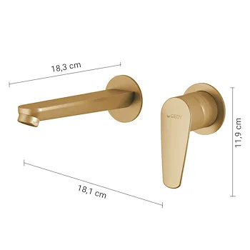 Como miscelatore a parete lavabo oro opaco codice prod: 0000MXCO0788000 product photo Foto1 L2