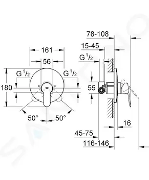 Bau Edge rubinetto doccia incasso codice prod: 29078000 product photo Foto1 L2