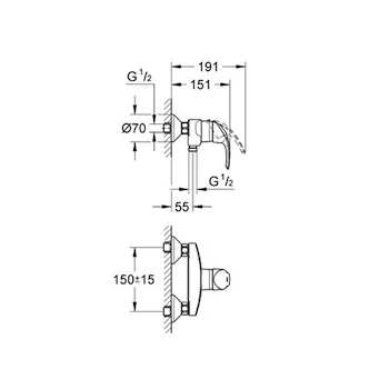 Miscelatore grohe eurosmart mix doccia codice prod: 33555001 product photo Foto1 L2