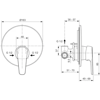 Alpha rubinetto doccia incasso cromato codice prod: A7184AA product photo Foto1 L2