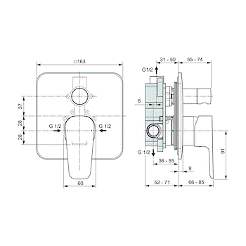 Cerafine D rubinetto doccia incasso codice prod: A7189AA product photo Foto1 L2