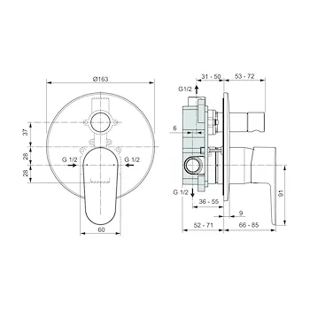 Cerafine o a7193aa rubinetto doccia incasso cromato codice prod: A7193AA product photo Foto3 L2