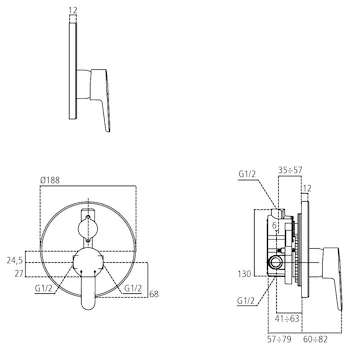 Connect Blu miscelatore doccia cromato incasso codice prod: A5836AA product photo Foto1 L2