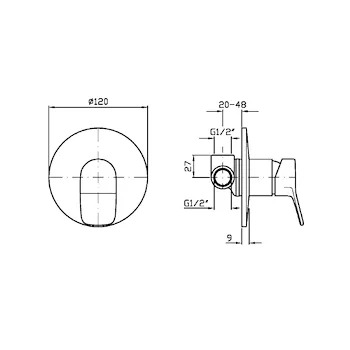 Brim rubinetto doccia incasso codice prod: ZBR122 product photo Foto1 L2