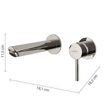 Garda miscelatore lavabo a parete cromato codice prod: 0000MXGA0713000 product photo Foto1 L2