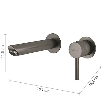 Garda miscelatore lavabo a parete grigio lucido codice prod: 0000MXGA0781000 product photo Foto1 L2