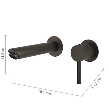 Garda miscelatore lavabo a parete nero opaco codice prod: 0000MXGA0714000 product photo Foto1 L2
