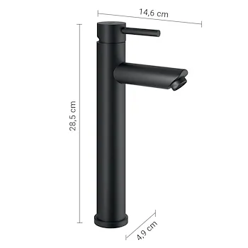 Garda miscelatore lavabo alto nero opaco codice prod: 0000MXGA0214000 product photo Foto1 L2