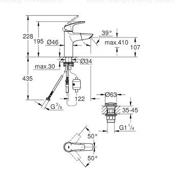 Grohe Eurosmart miscelatore monocomando per lavabo taglia M  bocca estraibile cromato codice prod: 23976003 product photo Foto3 L2