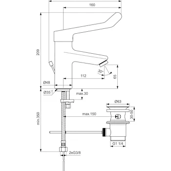 Ceraplus miscelatore lavabo Ceraplus cromato con leva lunga codice prod: BC097AA product photo Foto1 L2
