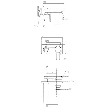 Giò rubinetto lavabo a parete parte esterna codice prod: A6107AA product photo Foto1 L2