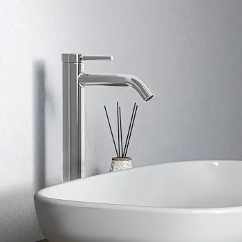 Miscelato lavabo Ceraline cromato senza asta di comando e scarico piletta, con sistema BlueStart codice prod: BD762AA product photo Foto3 L2