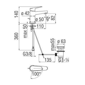 Blues rubinetto lavabo monoleva codice prod: BSE101118/1CR product photo Foto1 L2