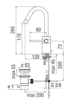 Plus rubinetto lavabo monoleva con bocca girevole codice prod: PL00118/1CR product photo Foto1 L2