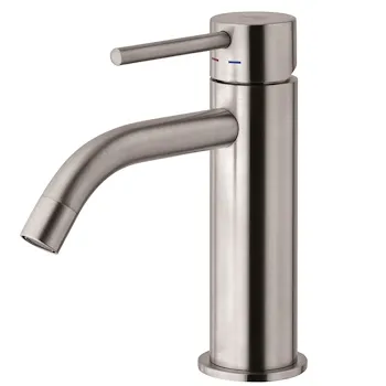 Light rubinetto lavabo monoleva con piletta finitura Steel looking codice prod: LIG075ST product photo Default L2