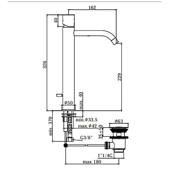 Light rubinetto lavabo monoleva senza piletta codice prod: LIGX081CR product photo Foto1 L2