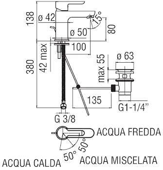 Miscelatore One lavabo  codice prod: DSV14554 product photo Foto1 L2