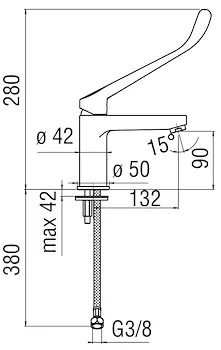 Miscelatore One lavabo con leva clinica cromato codice prod: DSV15905 product photo Foto1 L2