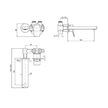Brim rubinetto lavabo a parete parte esterna codice prod: ZBR675 product photo Foto1 L2