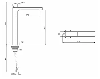 Jingle rubinetto lavabo monoleva a bocca alta senza piletta codice prod: ZIN694 product photo Foto1 L2