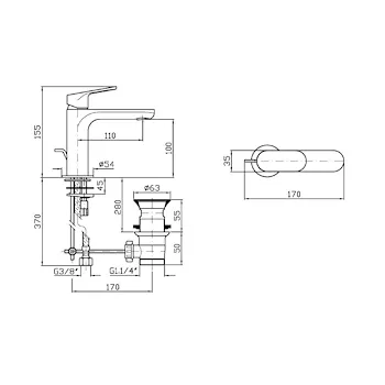 Nikko miscelatore lavabo monoleva con piletta codice prod: ZKK697 product photo Foto1 L2