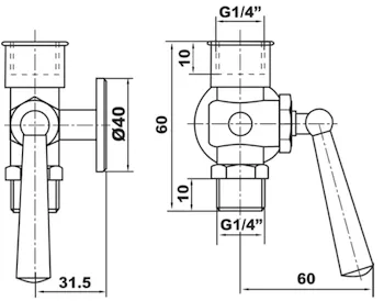 Rubinetto portamanometro con flangia d. 40 pn 16 1/4" mf codice prod: DSV17494 product photo Foto1 L2