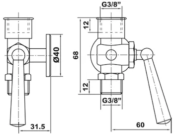 Rubinetto portamanometro con flangia d. 40 pn 16 3/8" mf codice prod: DSV17495 product photo Foto1 L2