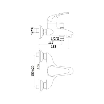 NETTUNO DUE miscelatore vasca cromato fisso codice prod: ND026CR product photo Foto1 L2