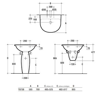 Fiorile lavabo 70x58 bianco lucido monoforo codice prod: T073061 product photo Foto1 L2