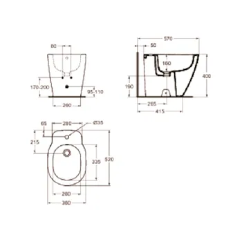Tesi Design bidet bianco lucido monoforo codice prod: T508401 product photo Foto1 L2