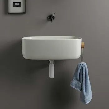 Bounce lavabo cristalplant con portasalviette bianco codice prod: EVLACPCOR product photo Foto2 L2